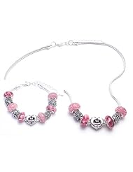Dolphin Charm Bracelet and Necklace Gift Set Girls Pandora Style