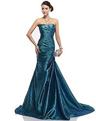 Strapless Lace Sweetheart Natural   Waistline Mermaid Floor Length Taffeta Prom Dress  with a Court Train 