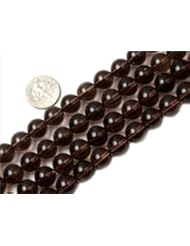10mm round gemstone smoky Quartz beads strand 15"