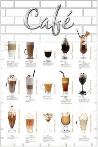 Empire 520555 Coffe - Sorten Polska Kaffee Cafe Werbung Poster Plakat Druck - Gr&ouml;sse 61 x 91.5 cm