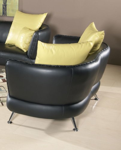 Modern Love Seat w/ Accent Yellow Pillows Frame