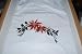 Embroidered White T with a band of Holiday Flowers Adult-L
