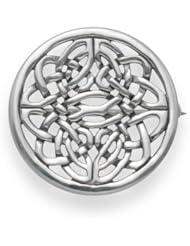 Heather Needham, Silver Sterling Celtic Brooch In Round Frame.Size: 22mm Weight:3.3Gms.
