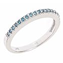 10k White Gold Blue Diamond Wedding Anniversary Band Ring (0.22 Cttw, SI Clarity)