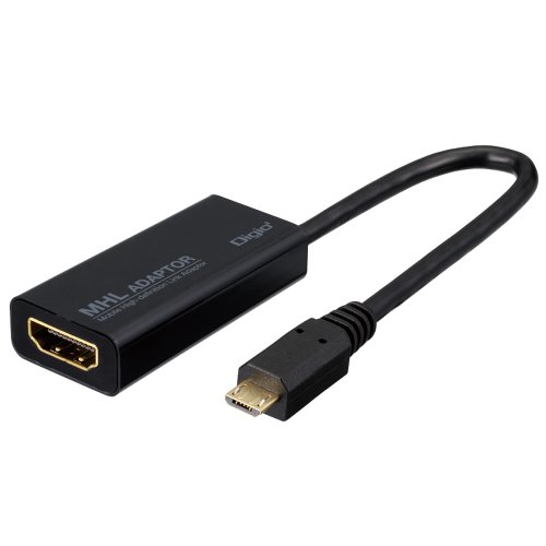 画像をクリックして拡大イメージを表示 安いナカバヤシ Digio2 MHL-HDMI変換アダプタ microUSB→HDMI ブラック SMMHL-01BK