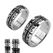 Stainless Steel Black IP Tribal with a Cross Ring