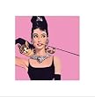 Audrey Hepburn - Pink - 16 x 16 Poster