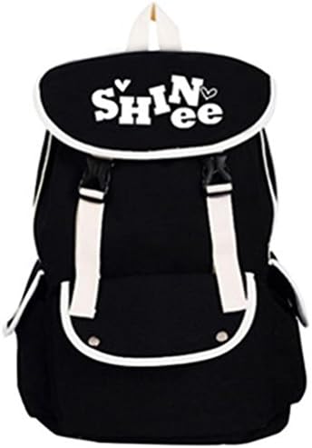 KPOP Goods Shinee Canvas Backpack Taemin Key Travel Sports Bag Fan Support Bookbag (Black)