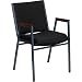 Flash Furniture HERCULES Series Heavy Duty, 3'' Thickly Padded, Black Patterned Upholstered Stack Chair with Arms