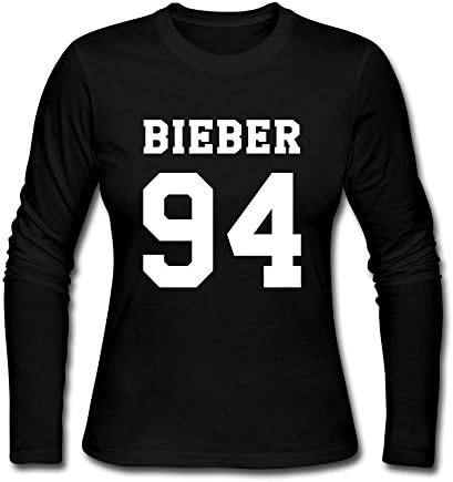 CLHUA Women's Justin Bieber 94 Number Long Sleeve T-shirt Black M