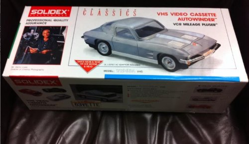 solidex video or vhs rewinder for your vcr, Licensed by Chevrolet, model v1963 classic corvette