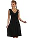 Anca Demi Women's V-Neck Sleeveless Fit And Flare Ruched Waist Skater Dress Plus