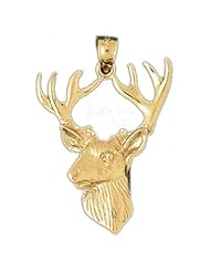 Dazzlers Solid 14 karats gold Deer Charm Pendant Available in three colors from jewelsberry (weights: 4.7 grams only)