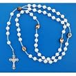 Faux Pearl White Rosary with Photographs