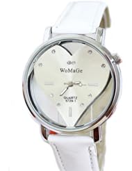 Women Ladies luxury Jewelry classics Loving heart I LOVE YOU boys girlfriend PU Band White