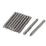 uxcell フィリップス　スクリュー　ドライバービット　メタル製シルバーグレー　 65mm長さ 10個入り