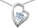 Original Star K(tm) 7mm Round Simulated Aquamarine Heart Pendant in .925 Sterling Silver