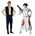 Star Wars Deluxe Han Solo XL & Princess Leia Medium Couples Costume Set