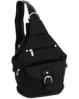 Womens Leather Convertible 7 Pocket Medium Size Tear Drop Sling Backpack Purse Shoulder Bag