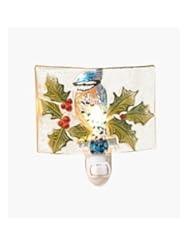 Lighting: Gerson Blue Jay with Holly Berries Glass Acrylic Nightlight