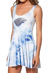 Stretchy Pleated General Print Polyester/Spandex Skater Dress/Club Dress/Party Dress 