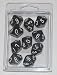 Chessex Dice Sets: Smoke with White Translucent - Ten Sided Die d10 Set (10)