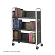Safco 5336BL Black Scoot Single Sided 3 Shelf Book Cart