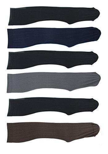 Harve Benard Women's Queen Size Knee High Trouser Socks (6 Pair) (Black, Brown, Navy, Gray)
