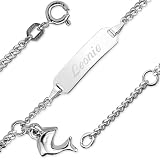 Produkt-Bild: Schmuck-Pur Echt Silber Baby-ID-Armband "Delfin" mit Gravur