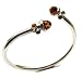 Certified Genuine Multicolor Amber and Sterling Silver Adjustable Designer Bangle