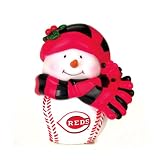 Pack of 2 MLB Cincinnati Reds Musical Light-Up Snowman Christmas Ornaments 2.75"