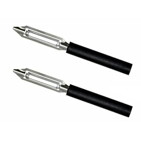 2 Pack Rada Cutlery Deluxe Vegetable Peeler, Black Handle by Rada Cutlery