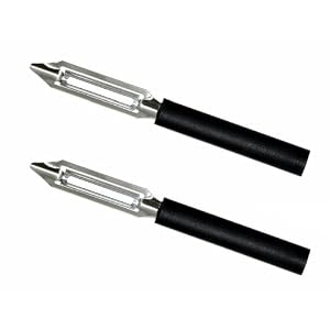 2 Pack Rada Cutlery Deluxe Vegetable Peeler, Black Handle by Rada Cutlery