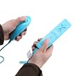 Blue Built-in Motion Plus Remote + Nunchuck Controller For Wii + Silicone Case + Wrist Strap Blue Built-in Motion Plus Remote + Nunchuck Controller For Wii + Silicone Case + Wrist Strap