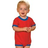 Rabbit Skins - Infant Jersey Short Sleeve Ringer Creeper (4480)