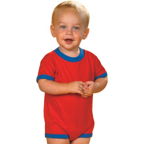 Rabbit Skins - Infant Jersey Short Sleeve Ringer Creeper (4480)
