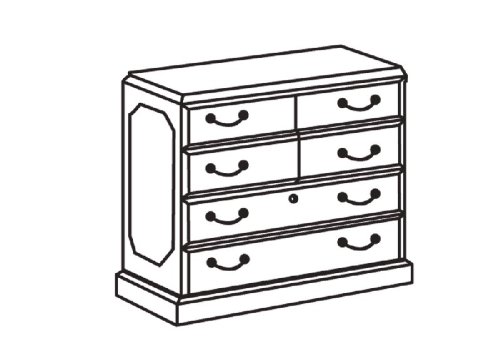 DMi Governors 1 Drawer Engraved Mahogany