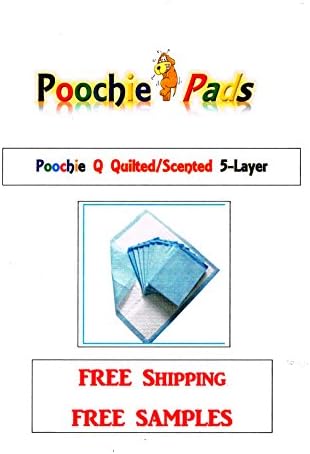 300ct 17x24" Poochie Q Quilted Pads/Scented 5-Ply For Dogs up to 30lbs Effective up to 8 Hours FREE SAMPLES