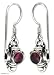 

Garnet earrings, 'Sleek Lanterns' 1" L