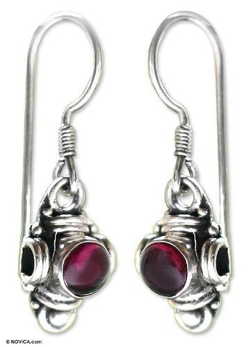 Garnet earrings Sleek Lanterns 1 L