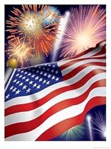 4th of July Fireworks Art Giclee Poster Print by Dynamic Graphics, 18x24