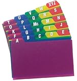 Oxford Poly Index Card Guides, Alphabetical A-Z, Assorted, 4 x 6, 1/5 Cut Tabs, 25-Set