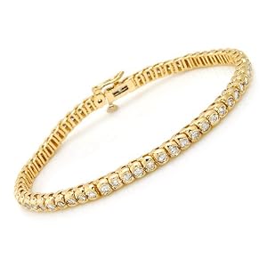Tennis Bracelet With 4.80ctw Genuine Diamonds Made of 14K Yellow Gold. Total item weight 16.0g Length 7in