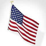 Valley Forge U.S. 3-Foot x 5-Foot Nylon Flag With Sewn Stripes & Embrodired Stars 6-Foot Telescoping Aluminum Pole Kit With Bracket