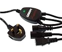 3 Way computer lead with surge protection