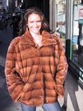 NEW COGNAC MINK REVERSIBLE FUR JACKET sz10 #9955
