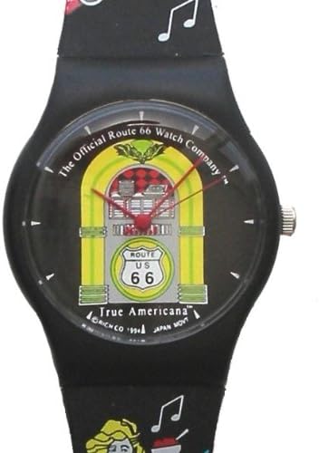 "The Official Route 66" Watch with Theme Decorated Band and Route 66 Jukebox Dial in Route 66 Theme Packaging
