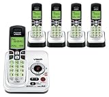 Vtech 6229-5 DECT 6.0 Cordless Phone, Silver/Black, 5 Handsets