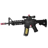 Machine Gun Toy Musical Flashing LED Lights with Laser (Black)
