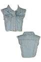 Ladies Blue Torn Cropped Denim Jacket Size 8-14